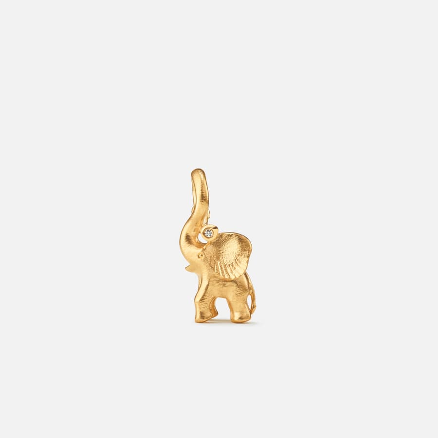 Elephant anhänger mit Diamant in 750/- Gelbgold  |  Ole Lynggaard Copenhagen 