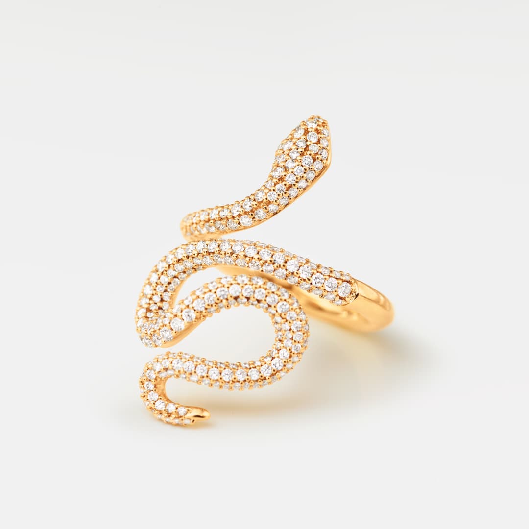 Snakes ring medium pavé | Ole Lynggaard