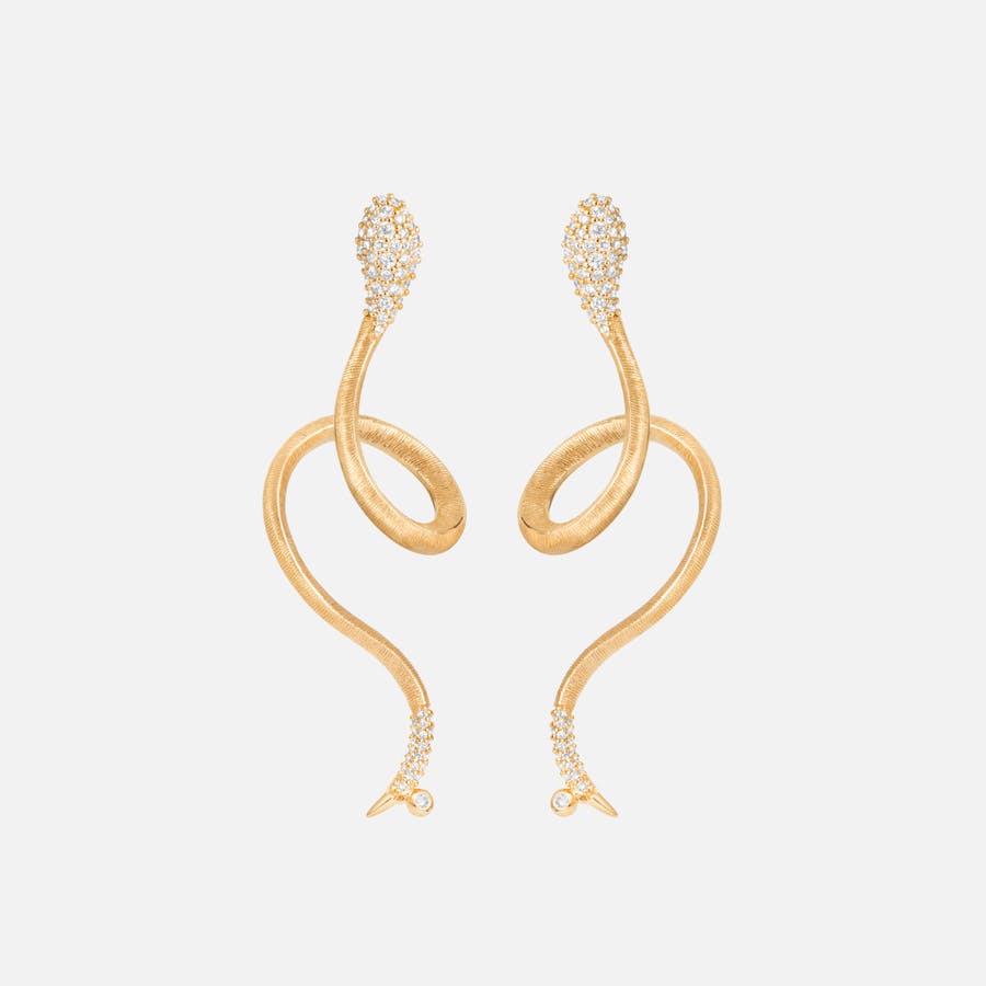 Snakes Earrings in Gold with Pavé-set Diamonds  |  Ole Lynggaard Copenhagen 