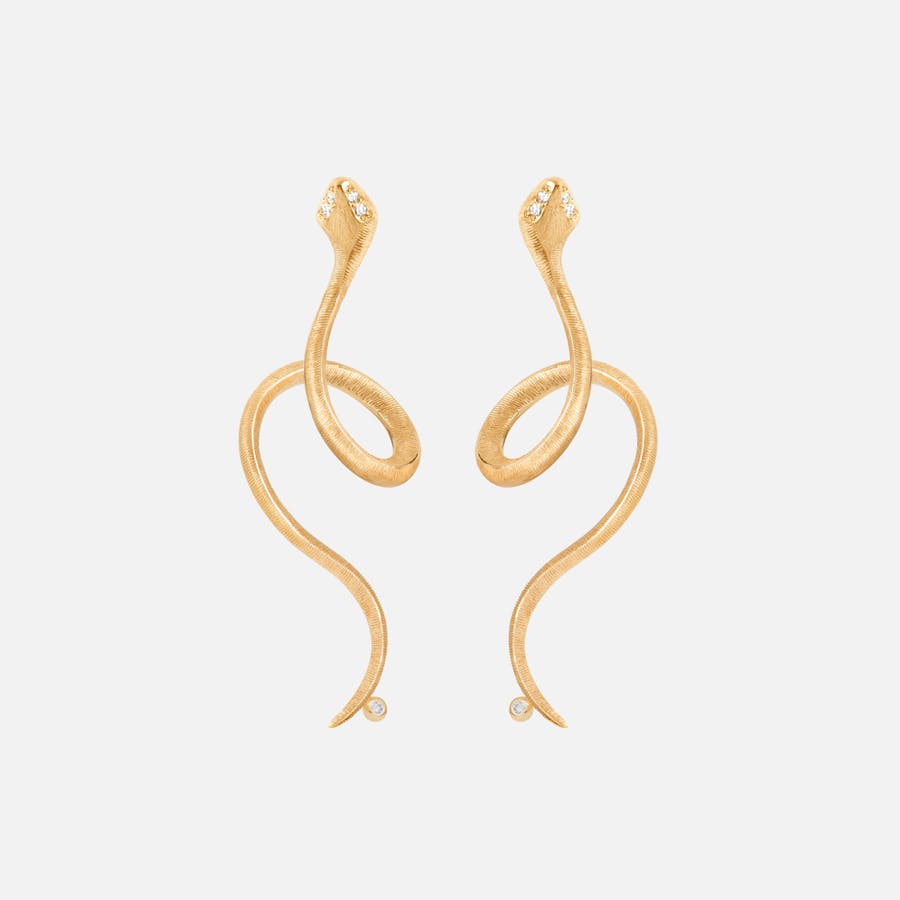 Snakes Earrings in Yellow Gold with Diamonds  |  Ole Lynggaard Copenhagen 