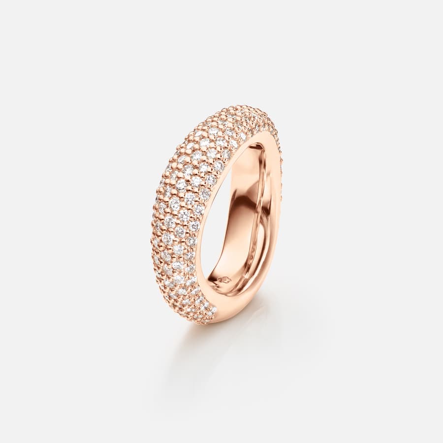 Love ring 5 18k Roségold glänzend und Diamanten 1.75 ct. TW. VS.