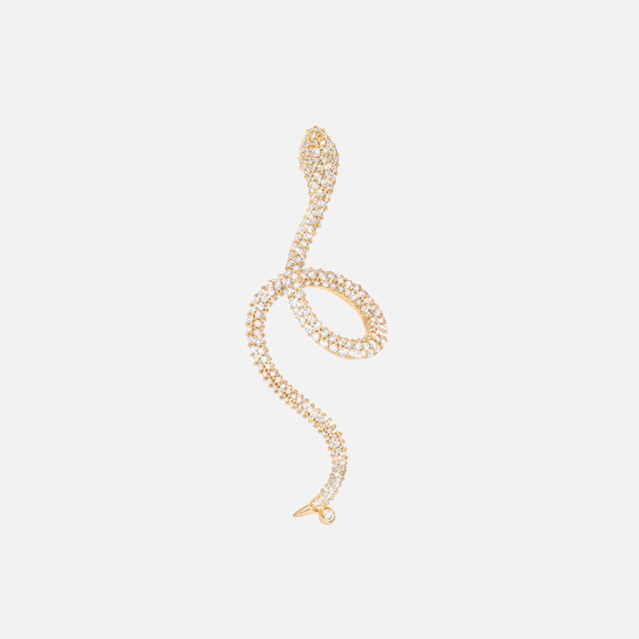 Snakes Ohrring in Gelbgold mit Diamant-Pavé-Besatz  |  Ole Lynggaard Copenhagen 