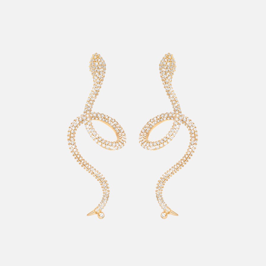 Snakes Earrings in Yellow Gold with Pavé-set Diamonds  |  Ole Lynggaard Copenhagen 