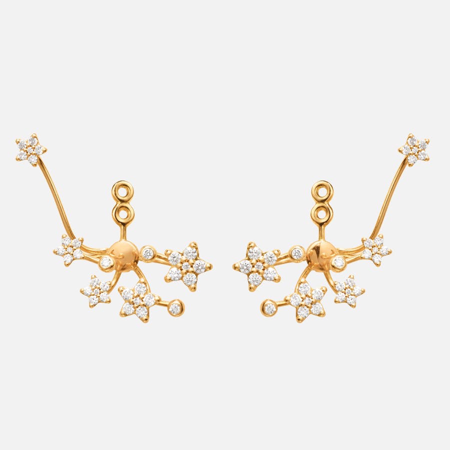 Shooting Stars Earrings Pendants in Gold with 66 Diamonds   |  Ole Lynggaard Copenhagen 