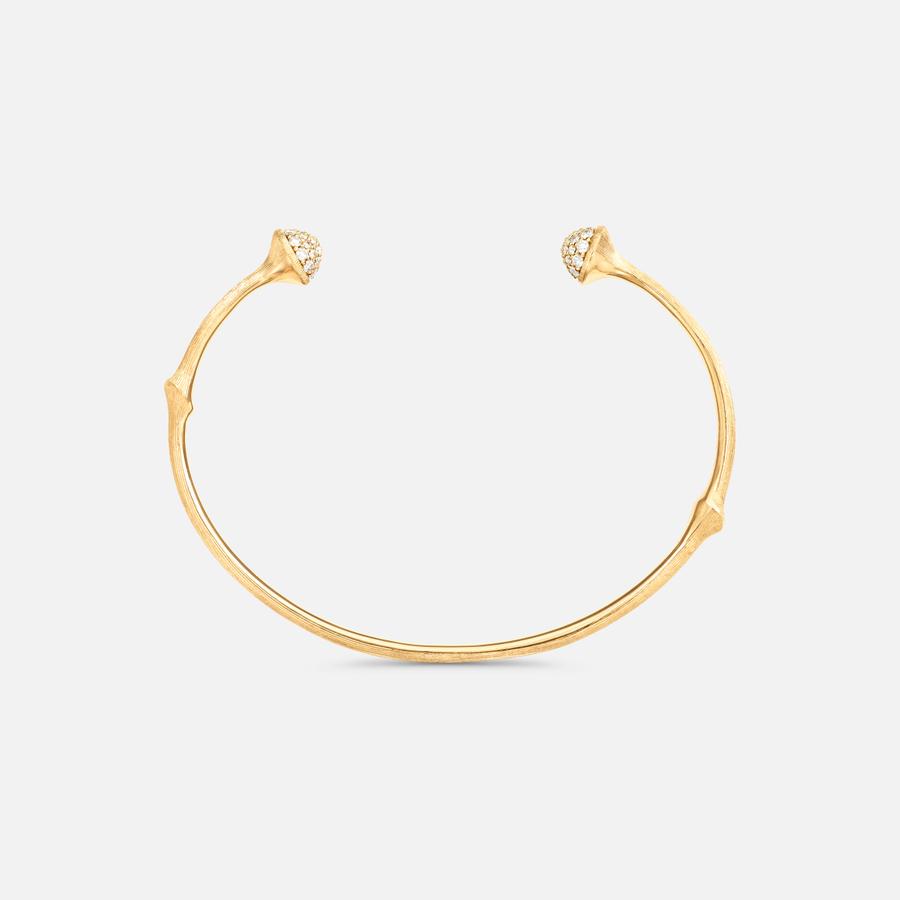 Nature Bangle in 18 Karat Satinised Yellow Gold with Diamond Pavé  |  Ole Lynggaard Copenhagen