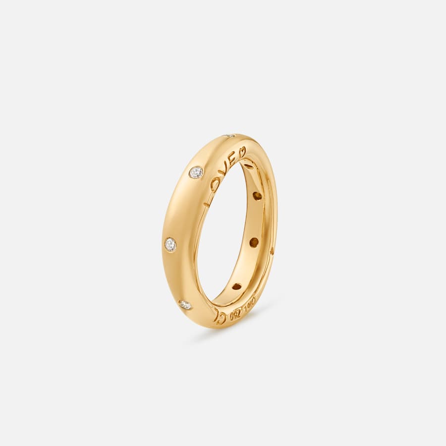 Love ring 4 18k gold polished and diamonds 0.18 ct. TW. VS.