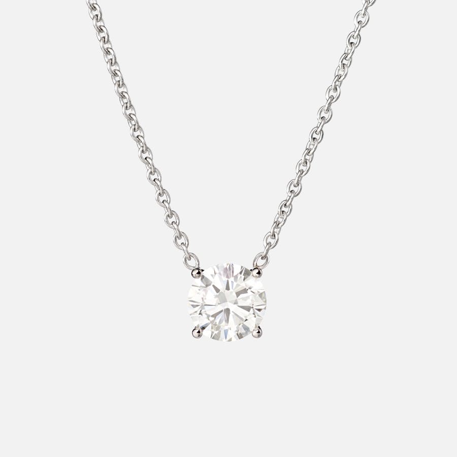 Solitaire Necklace in White Gold with Brilliant Cut Diamond  |  Ole Lynggaard Copenhagen 