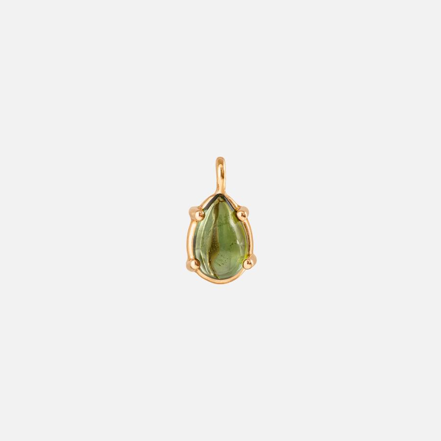 Earing Pendant Drop in 18 Karat Yellow Gold with Green Tourmaline l Ole Lynggaard Copenhagen