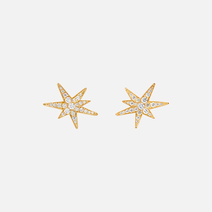 Funky Stars Ohrringe small in 18 Karat Gold und Diamanten | Ole Lynggaard Copenhagen 