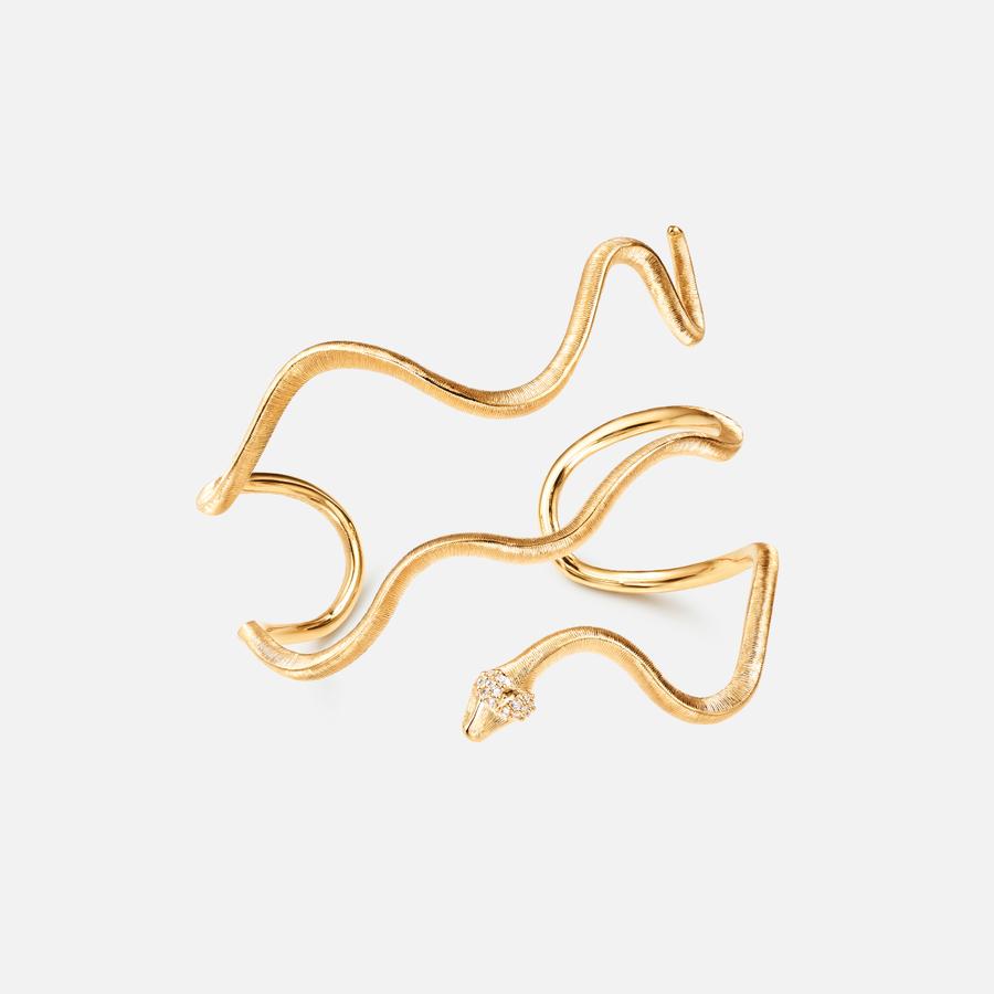 Snakes bangle large in 18k gold with 14 diamonds totalling 0.08 ct. TW VS | Ole Lynggaard Copenhagen