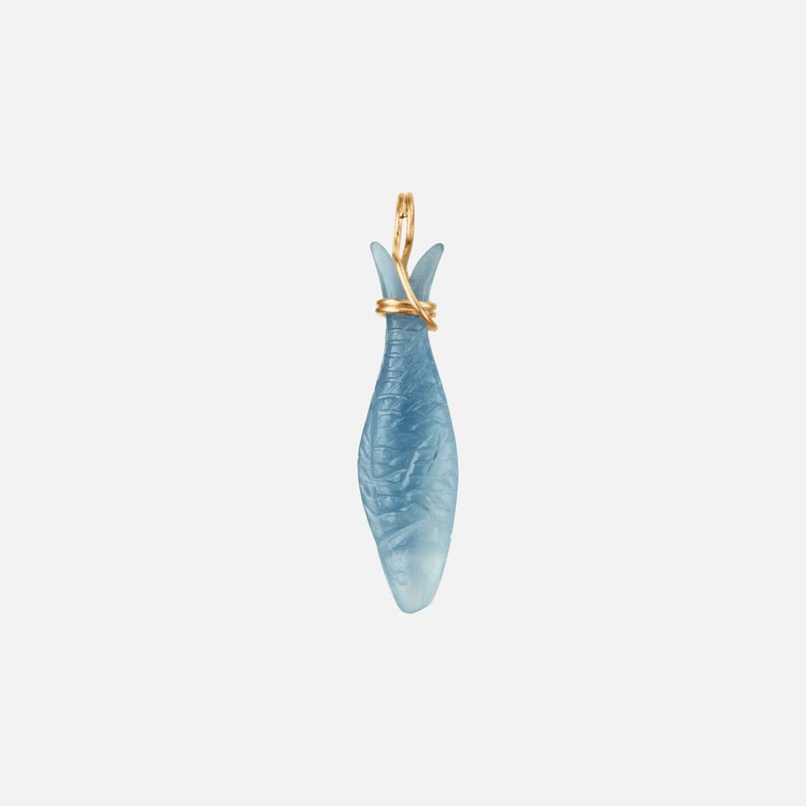 Pendentif Young Fish en or jaune 18 carats et aigue-marine | OLE LYNGGAARD COPENHAGEN