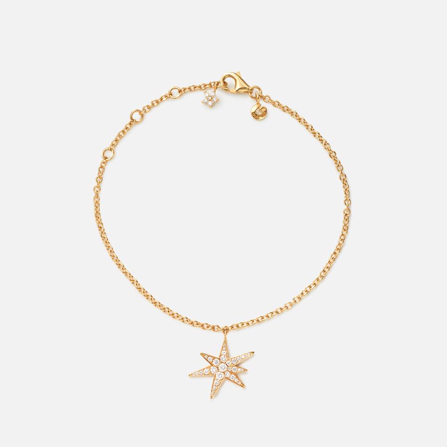 Funky Stars bracelet medium in 18k gold with 38 diamonds totalling 0.21 ct. TW VS | Ole Lyngaard Copenhagen