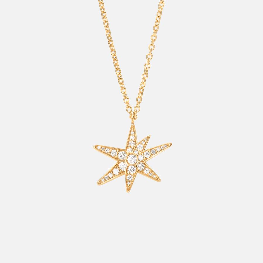 Funky Stars collier in 18k gold with 38 diamonds totalling 0.21 ct. TW VS | Ole Lynggaard Copenhagen