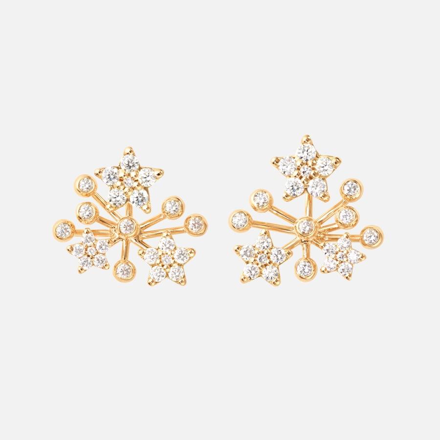 Boucles d’oreille Shooting Stars en or 18 carats avec 50 diamants pour un total de 0,46 ct. TW VS | Ole Lynggaard Copenhagen