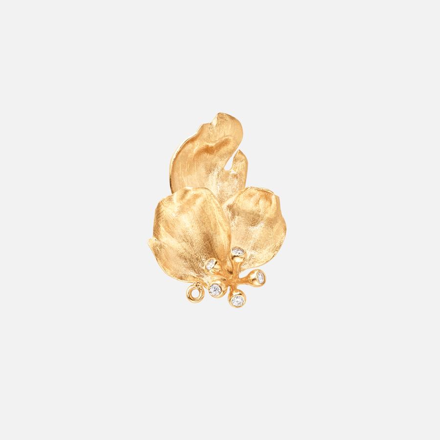 Wild Rose earring in 18k gold with 5 diamonds totalling 0.05 ct. TW VS | Ole Lynggaard Copenhagen