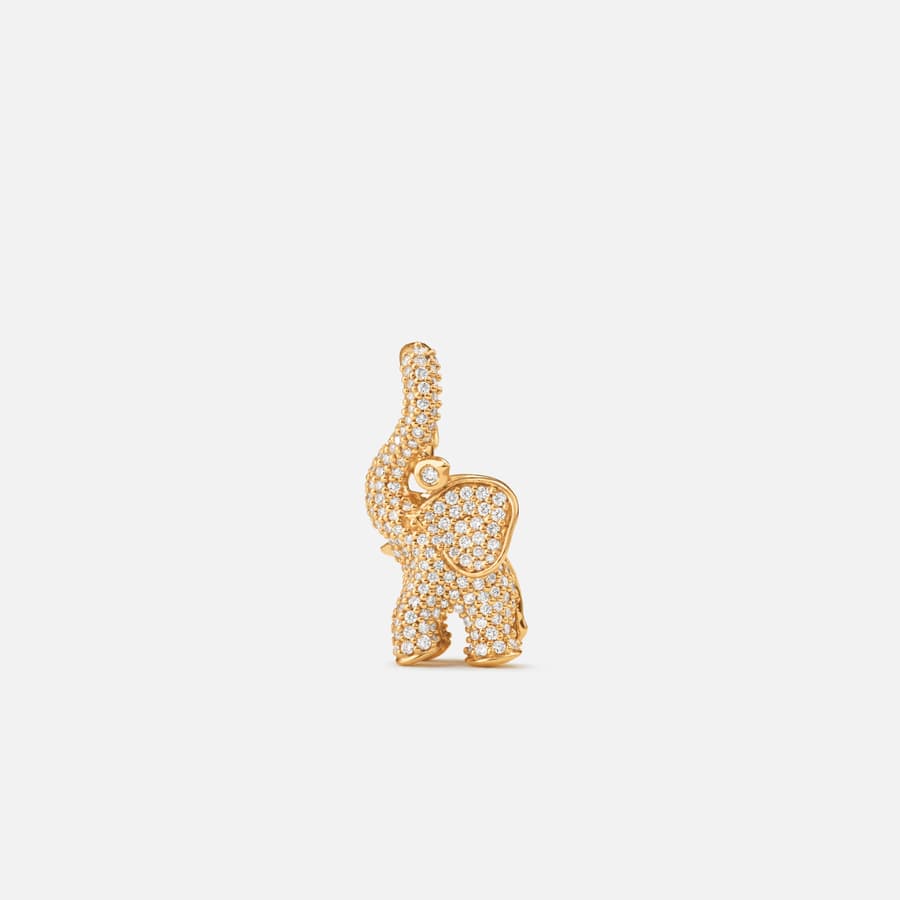 Elephant Pendant in 18 Karat Yellow Gold with 260 Pavé-set Diamonds | Ole Lynggaard Copenhagen